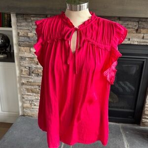 Rachel Zoe ruffle short sleeve blouse top